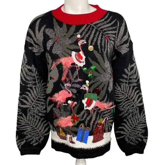 33 Degrees Sweaters 33 Degrees Pink Flamingo Sweater Top